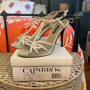 Caparros silver glitter heels 8.5